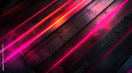A dark abstract background with red and purple lines