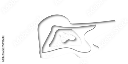 Luxury white and gray 3d papercut texture art shadow backdrop digital striped blank  topography map background. creative concept element papercut line futuristic style paper carve graphic design.