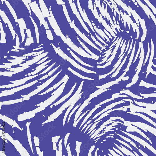 Seamless vector pattern with white abstract ornament on violet background.