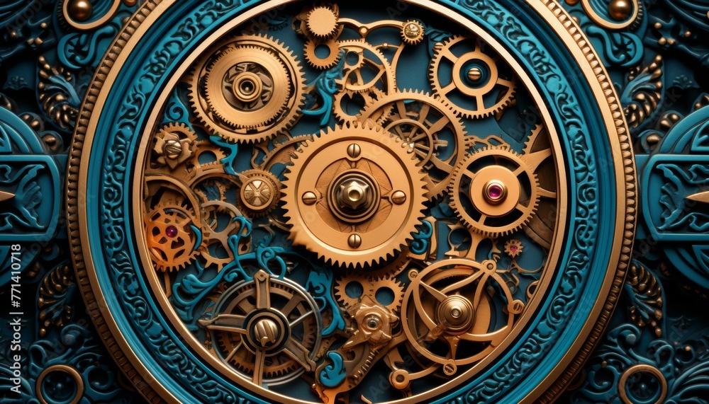 technological background of gears and clock mechanisms