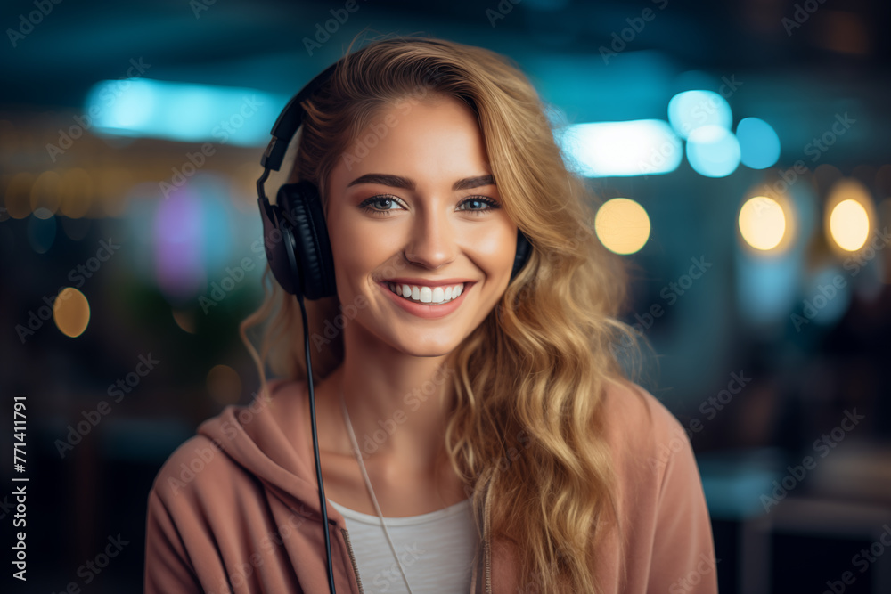 Portrait of young pretty girl at indoors Portrait of young pretty girl at indoors