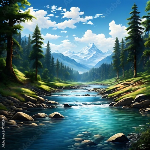 mountain river in the forest