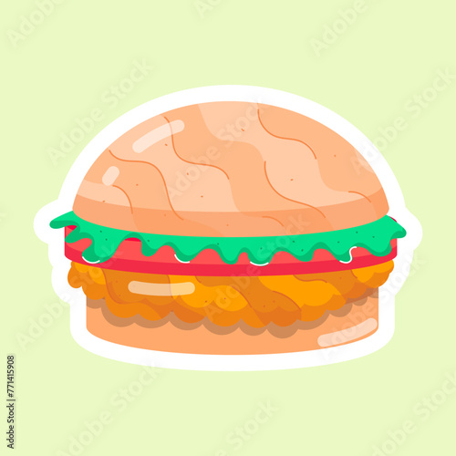 Modern Flat Stickers Depicting Toastie 

