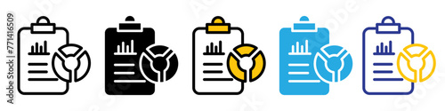 Business Financial Reporting and Analytics Icons Vector Illustrations for Finance and Data Analysis