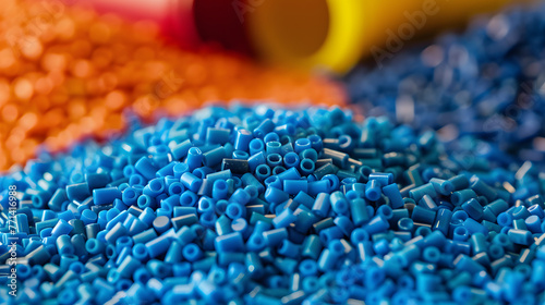 Obraz na płótnie Colorful plastic polymer granules, industry grade pellets