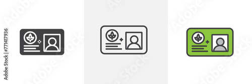 Medical Marijuana ID and Compliance Icons. Legal Cannabis Licensing and Industry Standards.