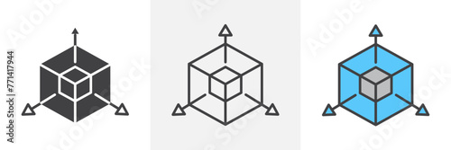 Architectural Modeling and BIM Construction Icons. 3D Design and Building Visualization Tools.