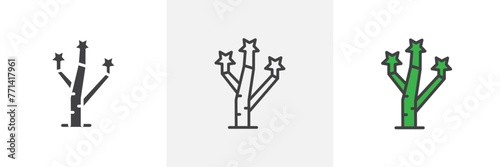 Natural Joshua Tree and Desert Plant Icons. Unique Flora and Ecological Diversity. photo