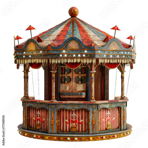 Circus Ticket Booth, transparent background, isolated image, generative AI
