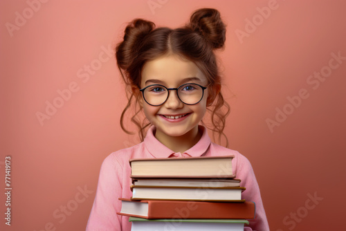 Young girl immersed in education, showing dedication and curiosity through reading