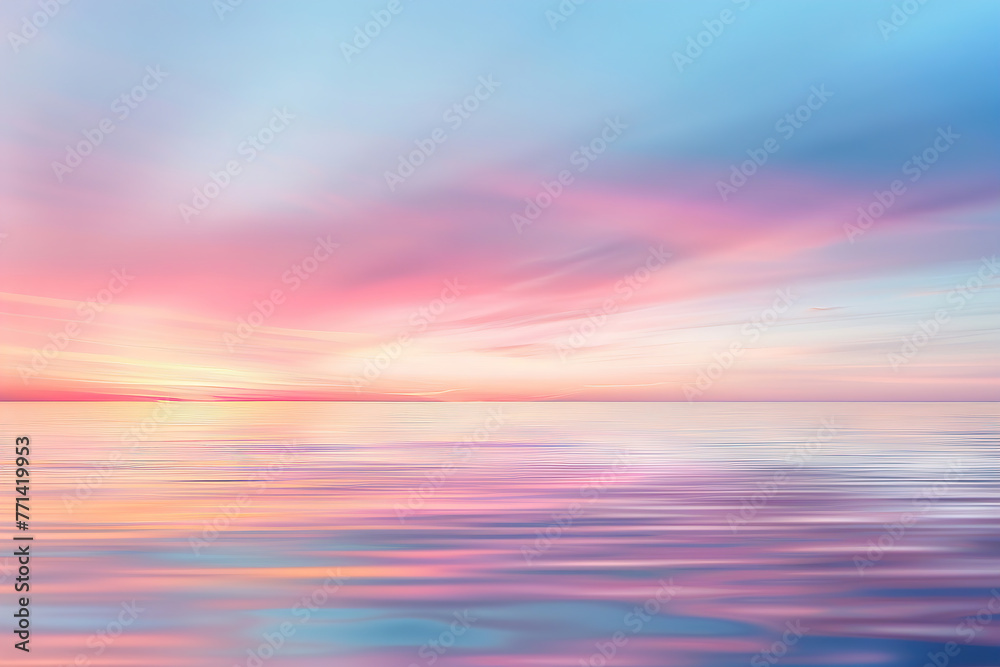 Pastel sunset reflected on calm water Pastel sunset reflected on calm water
