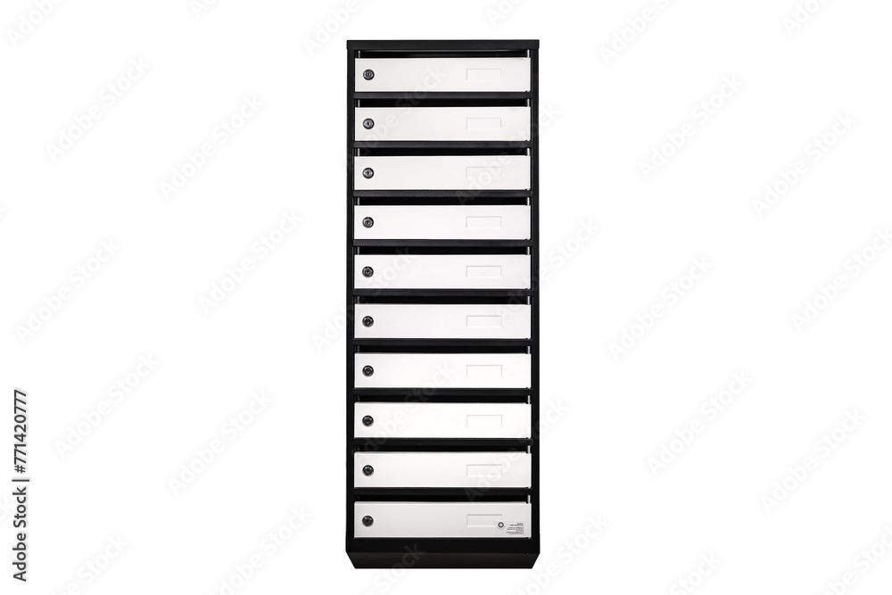 Mail boxes filled of leaflets and letters. Shallow DOF,Mailboxes and Lock in Rows at Entrance Mail boxes filled of leaflets and letters. Shallow DOF,Mailboxes and Lock in Rows at Entrance