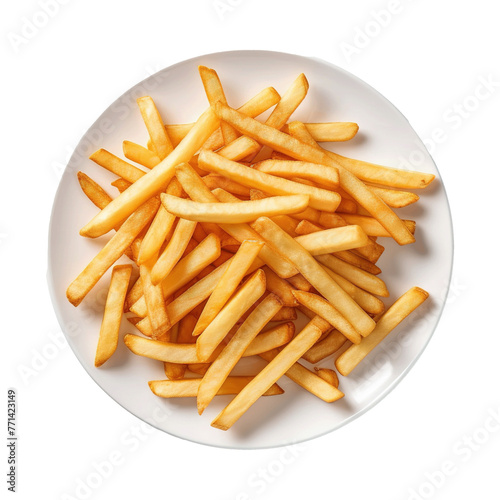 french fries on white or transparent background