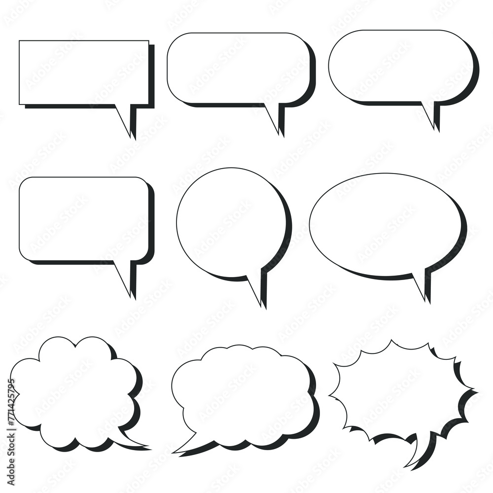 Blank Empty Speech Bubbles Vector Illustration Blank Empty Speech Bubbles Vector Illustration
