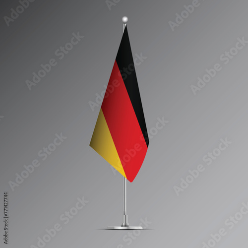 3D realistic flag of Germany on steel pole
