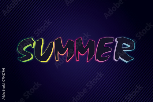 Summer 3d editable text effect 