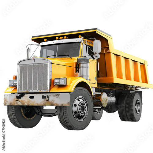 Dump truck, transparent background, isolated image, generative AI