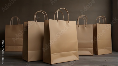 paper shopping bags, ai generated