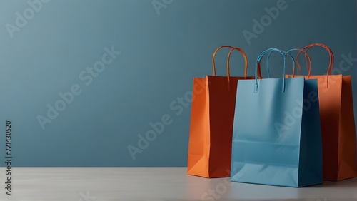 colorful shopping bags on table, ai generated