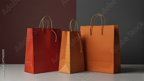 red shopping bags, ai generated