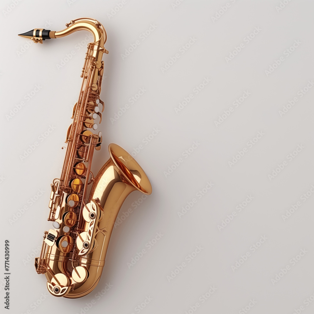 Naklejka premium wind musical instrument saxophone close-up