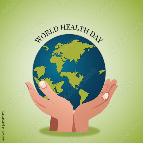 Health For All. World Health day .World health day concept text design with doctor stethoscope.