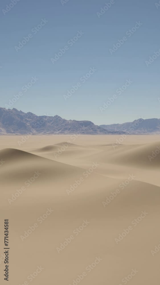 A breathtaking desert landscape with majestic mountains in the distance A breathtaking desert landscape with majestic mountains in the distance