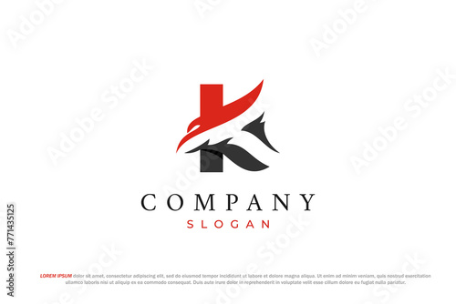 logo letter k eagle head