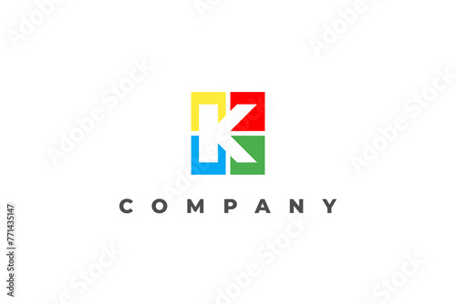 logo letter k media colorful