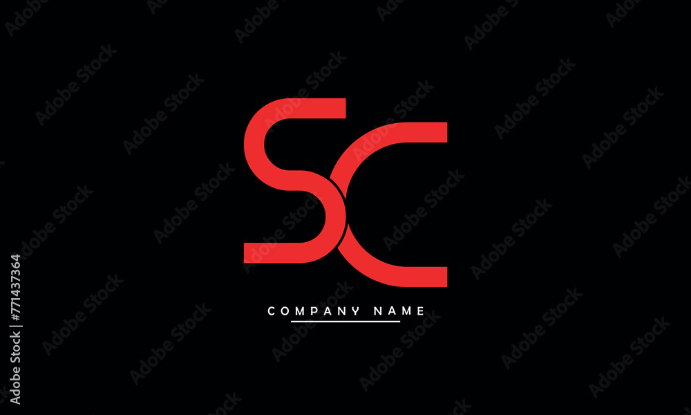 Fototapeta premium SC, CS, S, C Abstract Letters Logo Monogram