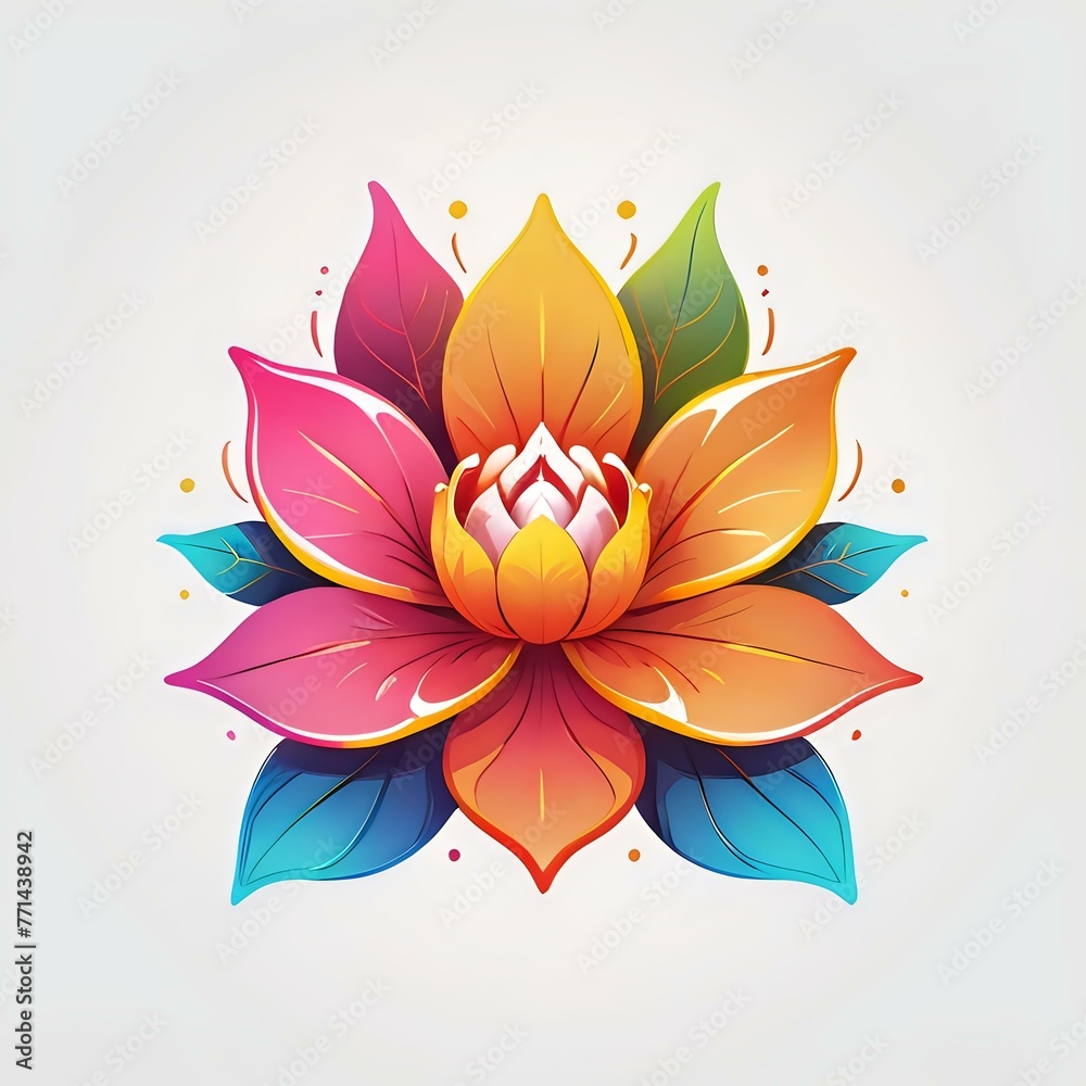 Luminous Lotus: Vivid Floral Illustration.
Exquisite lotus flower with vibrant gradients, ideal for tranquil designs, wellness themes, and spiritual artwork.