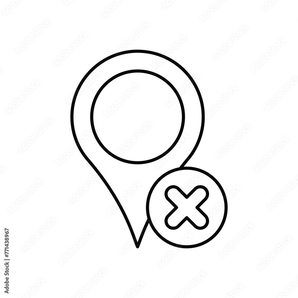 Cancel location vector icon Cancel location vector icon