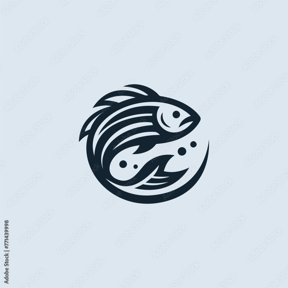 Clean and professional fish logo design in vector