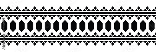 Ethnic border ornament. Geometric ethnic oriental seamless pattern. Stripe vector illustration. Native American Mexican African Indian tribal style. Design border, textile, fabric, clothing, carpet.