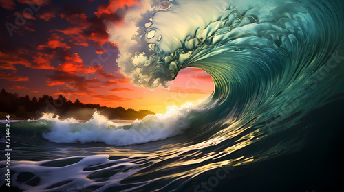 Colorful waves background