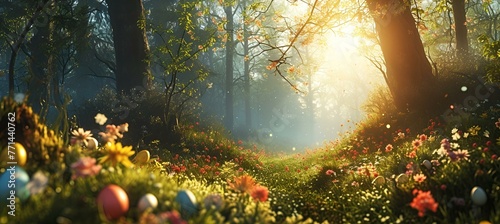 Forest meadow with lots of beauitful flowers.
 photo