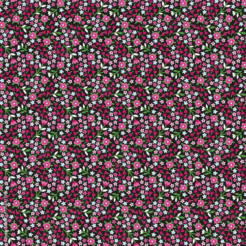 Small, tiny, little vector flowers seamless pattern illustration design, summer spring fashion dress fabric print beautiful floral pattern Design background 
