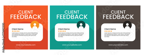Client testimonials or customer feedback social media post web banner template