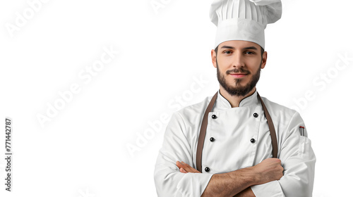A warm-hearted chef isolated on a transparent background  PNG  Ai