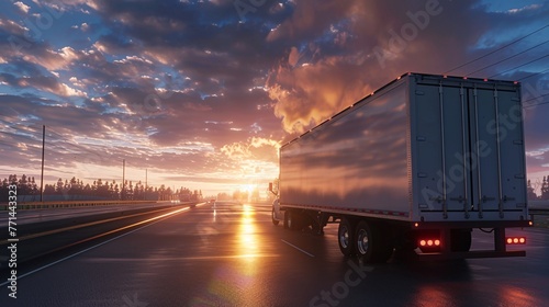 freight truck on the road