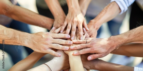 Employees participating in a team-building exercise during a meeting. 