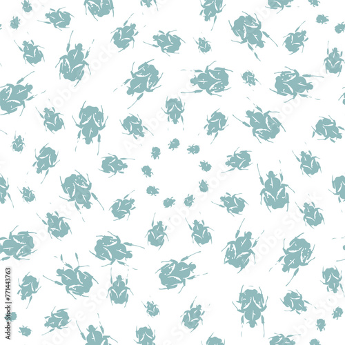 Seamless vector bug pattern on white background.