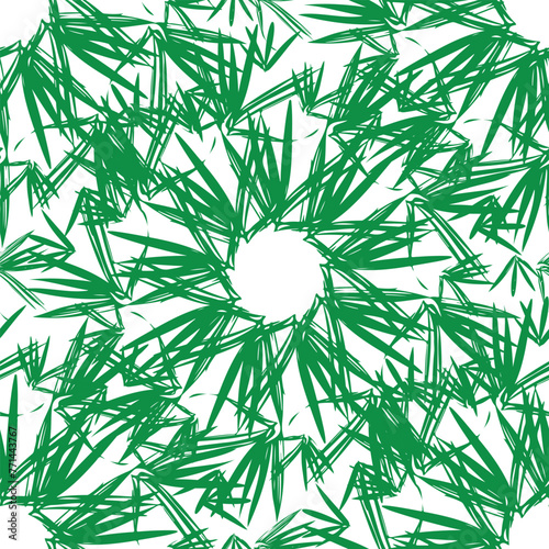 Seamless vector floral green pattern on white background.