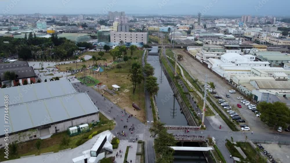 Aerial shot in the city of Pingtung, Taiwan Aerial shot in the city of Pingtung, Taiwan