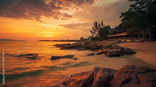Pattaya City beach and Sea in Twilight
