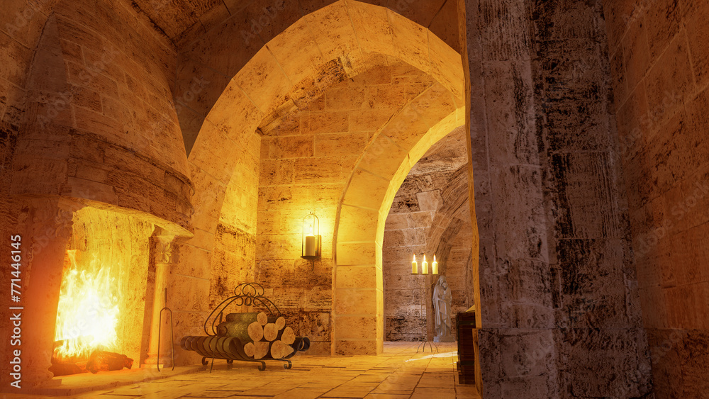 Fototapeta premium medieval castle interior