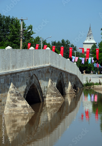 Kanuni Bridge, located in Edirne, Turkey, was built in the 16th century. photo