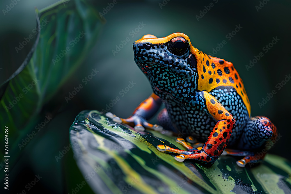 a vibrant tropical frog perched on a leaf a vibrant tropical frog perched on a leaf