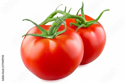 Tomato isolated on white background. With clipping path. Full depth of field. Focus stacking, Generative AI 