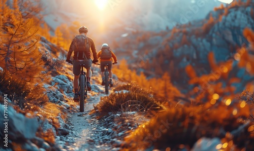 Companion Mountain Bikers on Golden Forest Trail